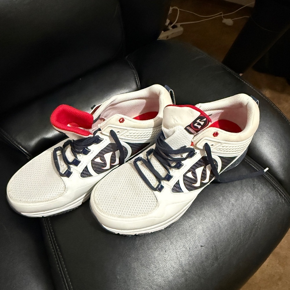 New Balance Warrior Red, Blue and White Lacrosse Training Sneakers - Picture 2 of 6
